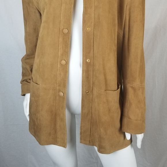 Escada Neiman Marcus Suede Jacket Mustard Brown - Picture 3 of 8